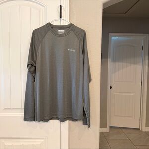 Columbia PFG Men's Gray Long Sleeve Shirt Size Medium
